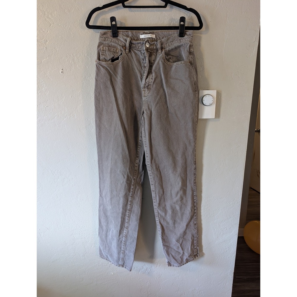 PacSun Dad Jeans Women's 27 Gray Wash High Rise Straight Leg Button Fly